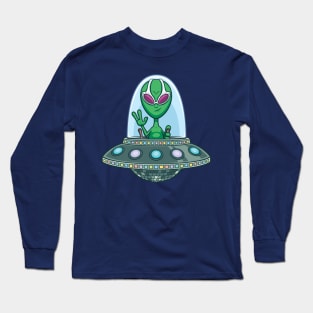 Alien Flying Saucer Long Sleeve T-Shirt